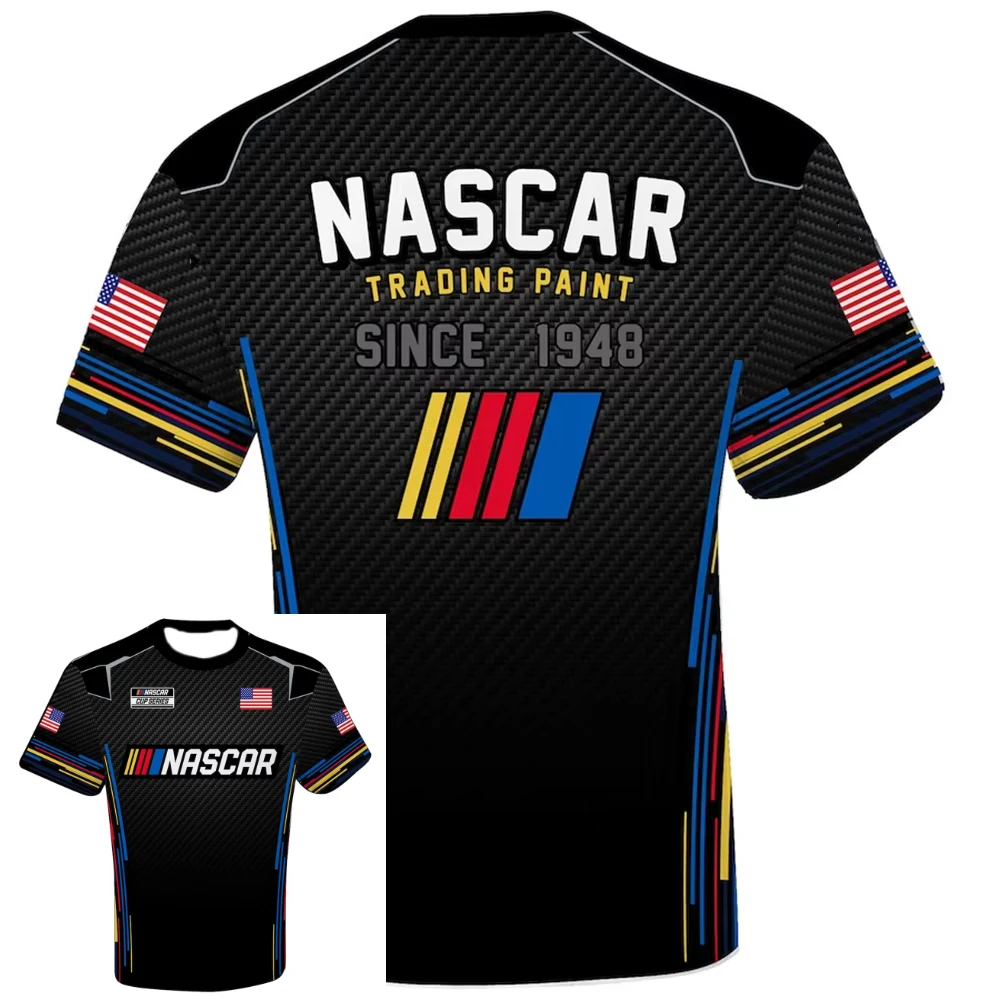 

Round Neck Training Tops NASCAR Checkered Flag Sports Uniform Breathable Quick-Drying T-Shirt Unisex Casual Tees Daily T-shirts