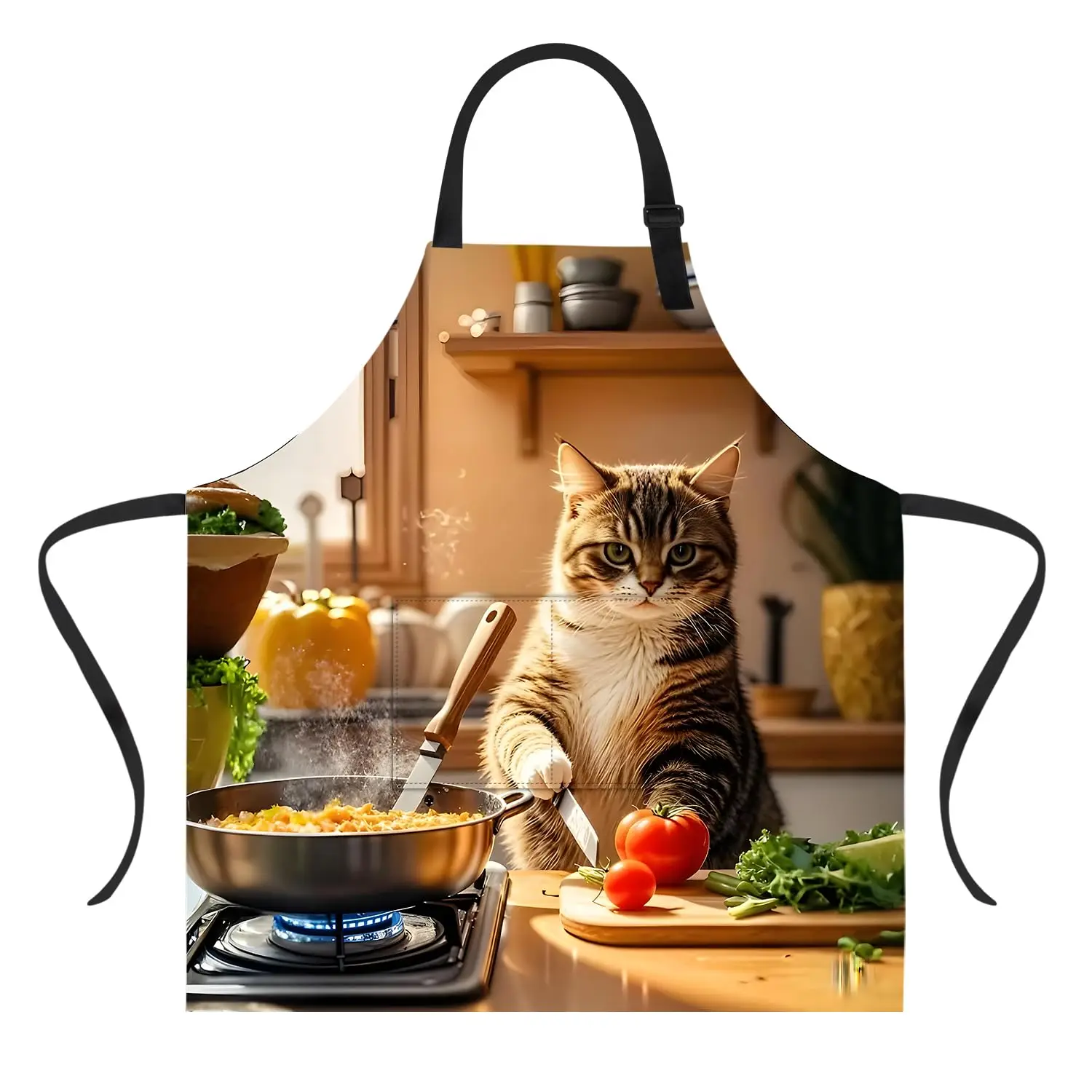

Funny Cat Apron with Waterproof for Men Women Kitchen Garden Decor