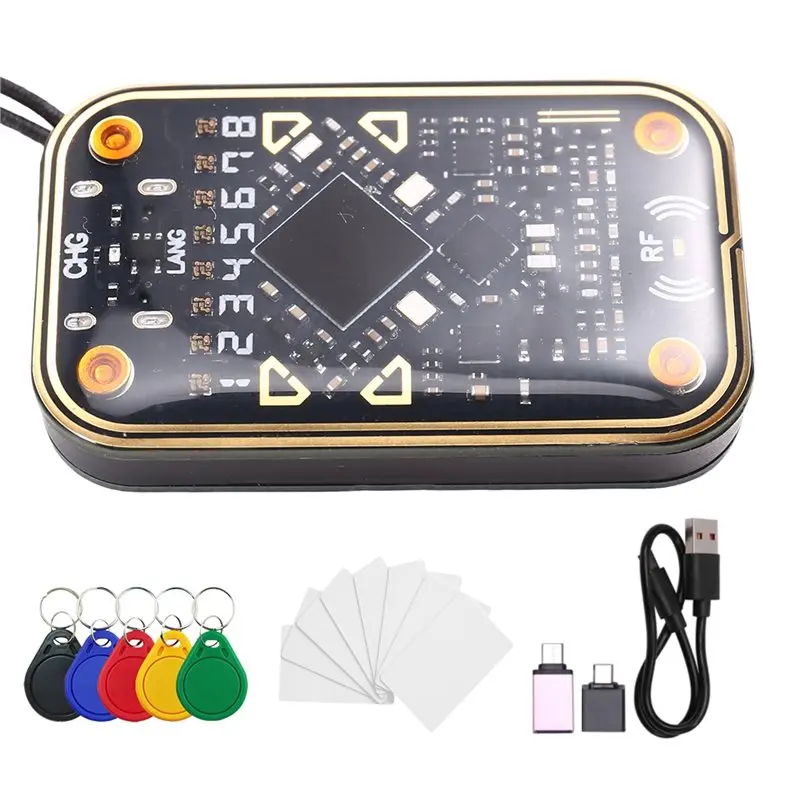 

【FAST-SALE】Chameleon V2.0 5Xcuid Key+ 8Xuid Card RFID Smart Chip Reader Emulator 125Khz 13.56Mhz Card Decode NFC Duplicator