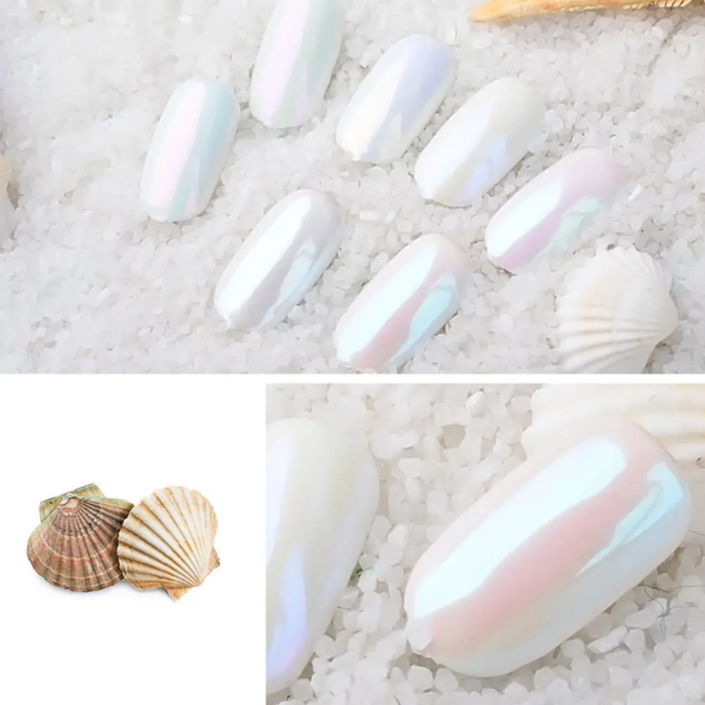 

9Pcs Shell Powder Nail Art Pigment Vivid Long-Lasting Glitter for Fashion Manicure Design Mirror Effect Powder 1G Each