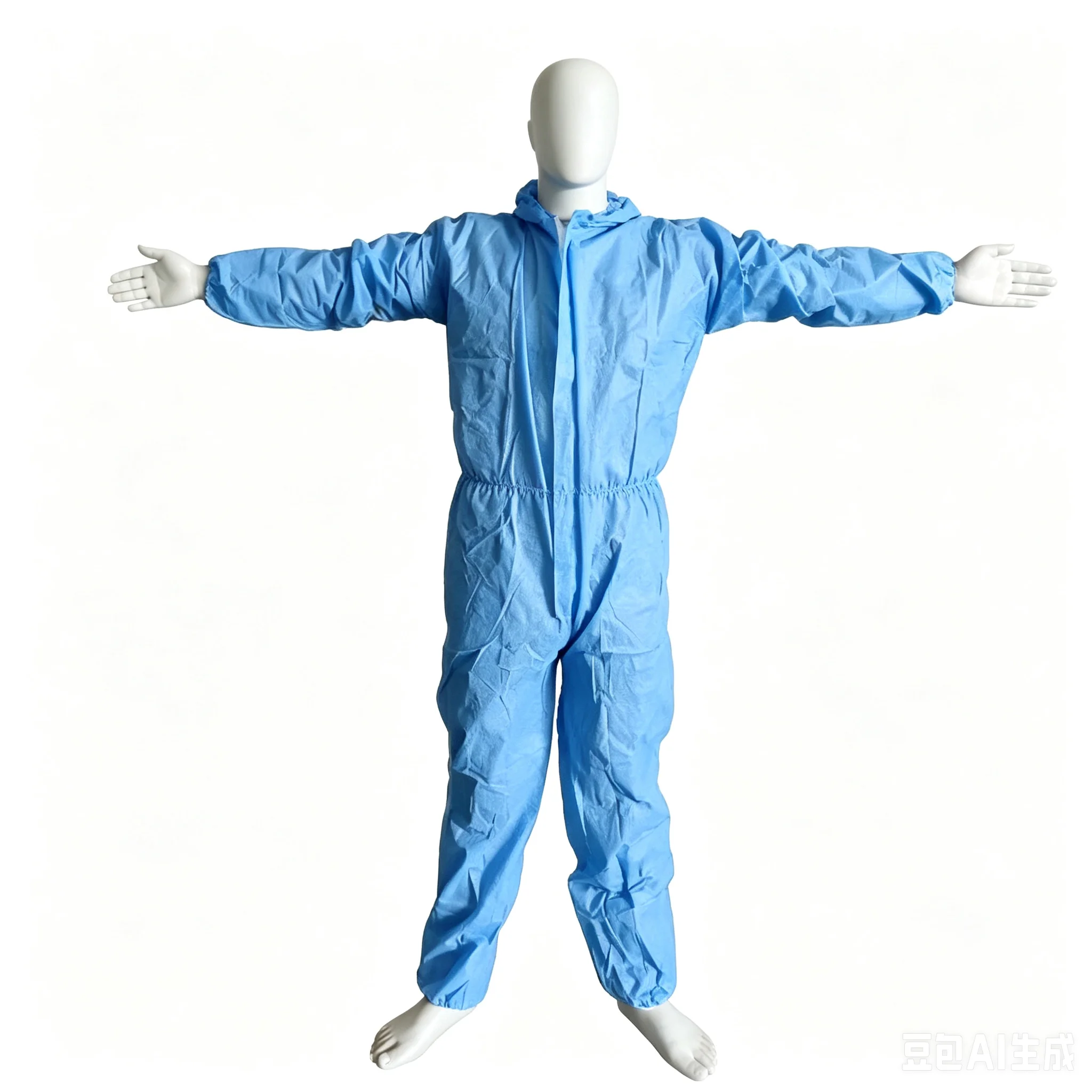 Disposable Non-woven Full Body Protective Coverall Hooded Isolation Suit Protective Clothing for Work Paint Garden Medical Use