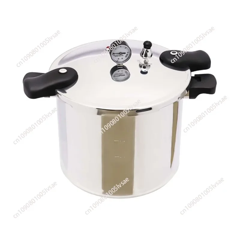 22L Large Capacity Pressure Canner Cooker Gauge Release Valve Silver