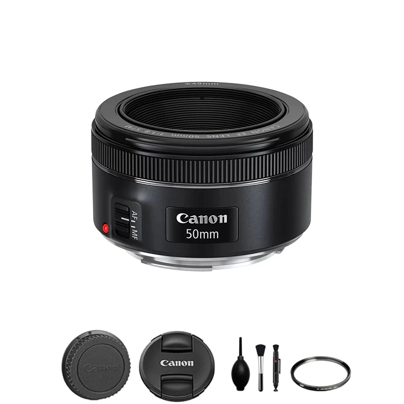 Объектив Canon EF 50mm f/1.8 STM, черный, совместим с зеркальными камерами Canon EOS.