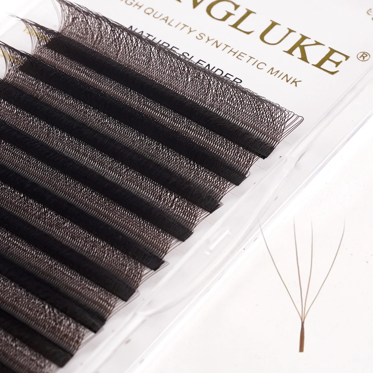 Mengluke marrom 4d w forma extensões de cílios de alta qualidade cílios individuais fluxo automático ventiladores de volume pré-fabricados