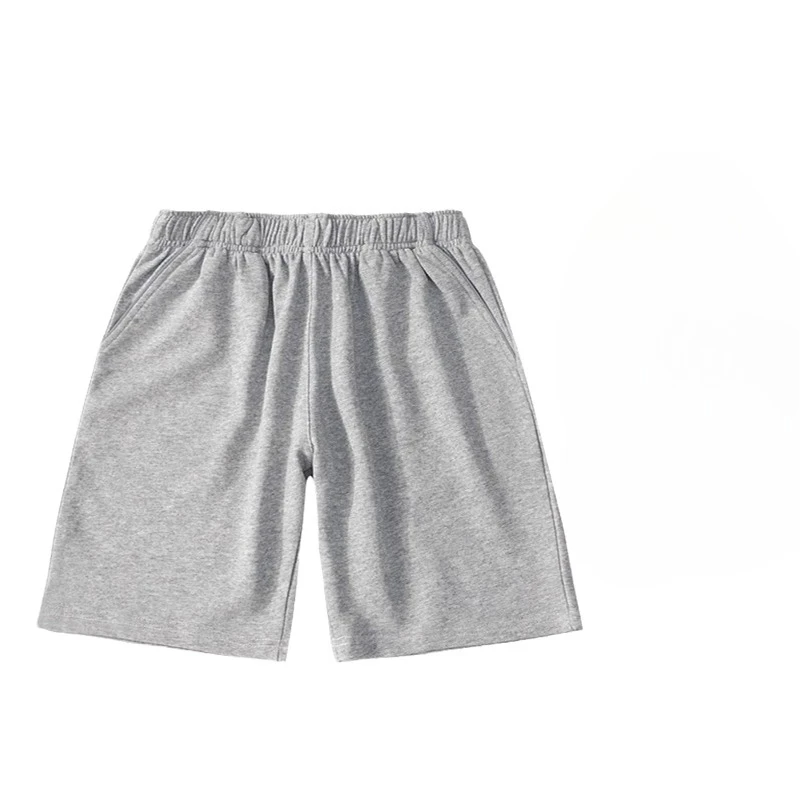 Pantaloncini sportivi in cotone da uomo estivi nuovi pantaloni a cinque quarti da uomo grigi casual larghi a tubo dritto