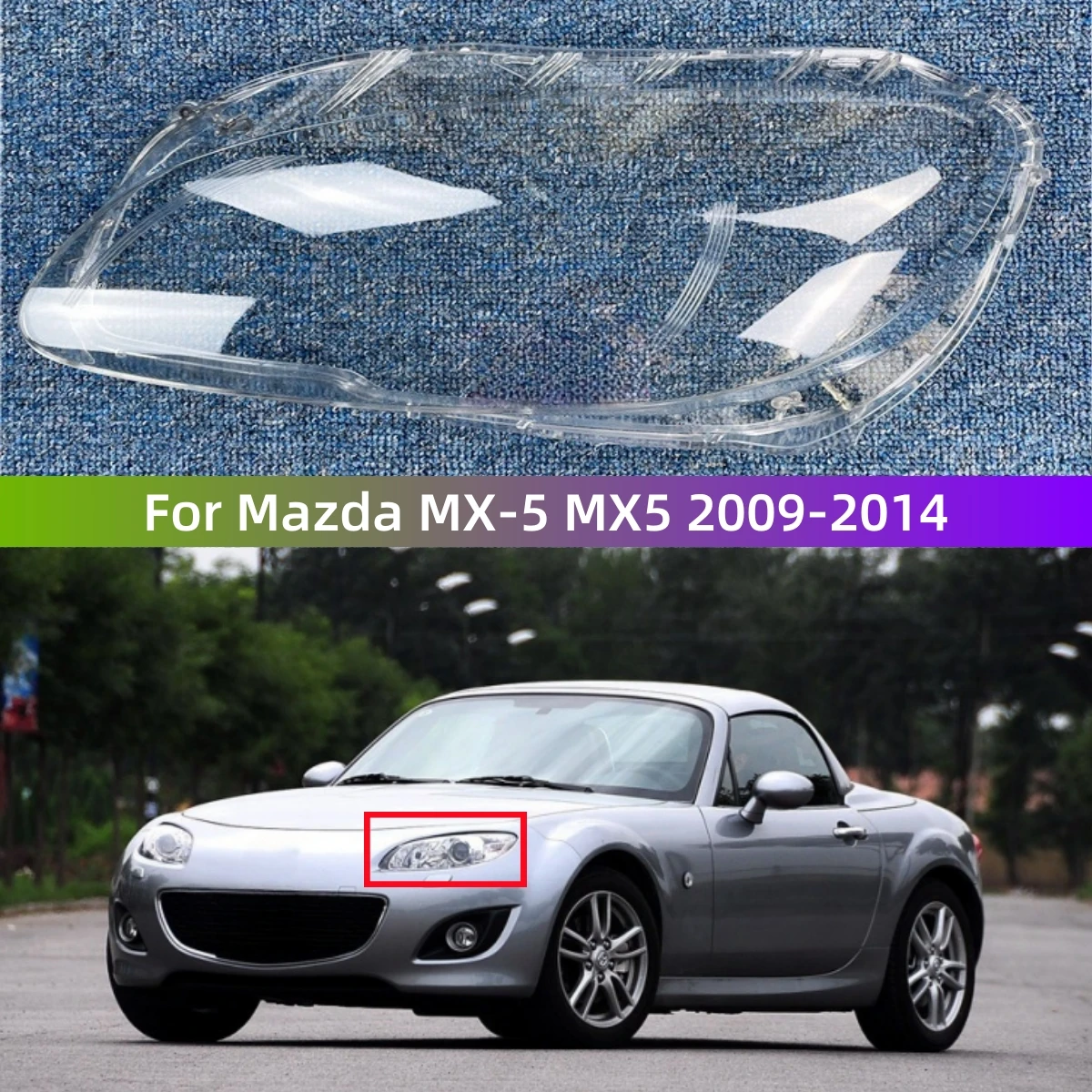 

For Mazda MX-5 MX5 2009 2010 2011 2012 2013 2014 Accessories Vehicles Transparent PC Material Headlights Lamp Lens