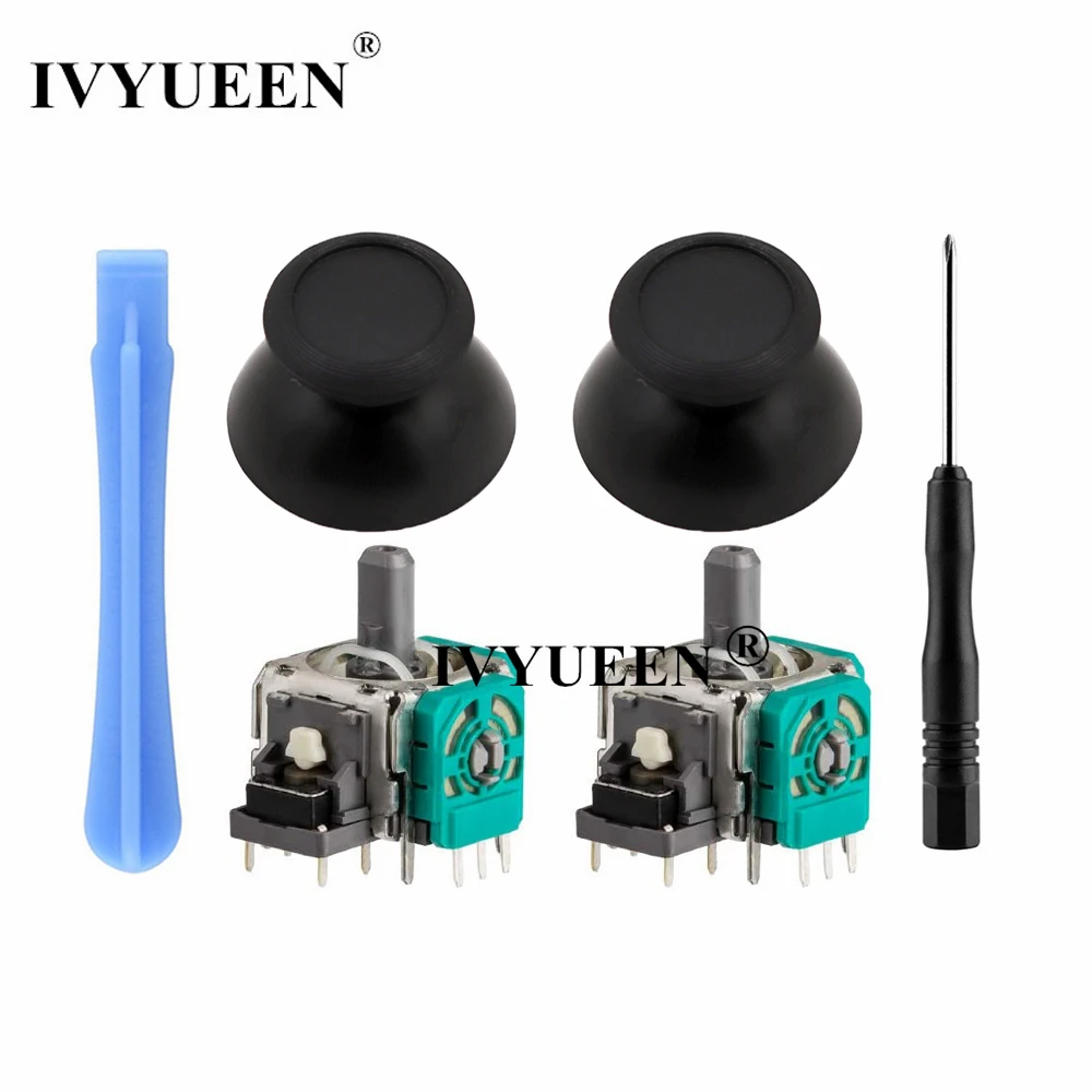 IVYUEEN สำหรับ Nintendo Switch Pro Controller 3D Analog Stick 3 Pin Sensor โมดูล Potentiometer พร้อม ThumbSticks Caps อะไหล่ซ่อม