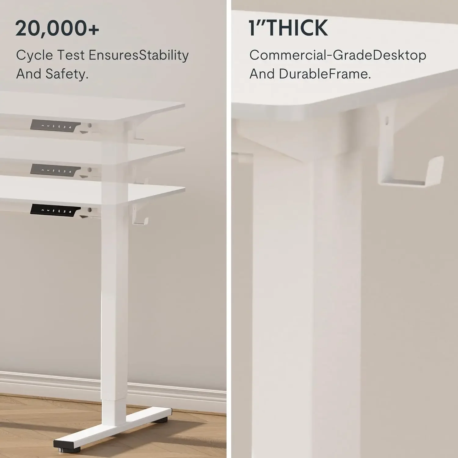 Mesa elétrica de pé 48 x 30 polegadas Mesa de altura ajustável Estação de trabalho para computador de escritório doméstico Mesa de pé para sentar