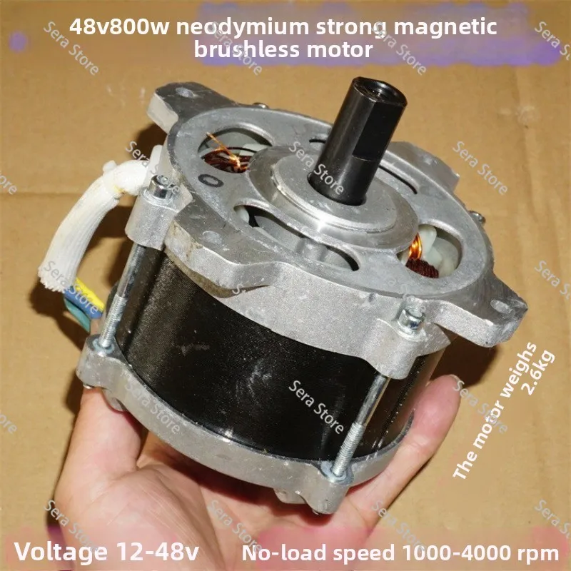 Multi Voltage 24V 36V 48V Neodymium Brushless Motor 48V 800W High Torque High Power  Mechanical Drive Motor