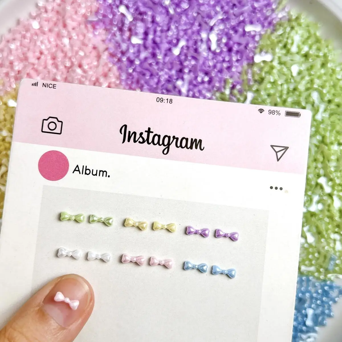 โบว์เรซิ่นขนาดเล็กน่ารัก 100 ชิ้น สีพื้น แต่งเล็บ สไตล์หวาน สำหรับตกแต่งเล็บ ทำเคสมือถือ และงานประดิษฐ์อื่นๆ