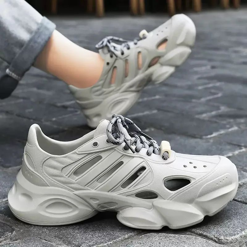 Men's Sandals Summer Hollow out Breathable Thick Bottom Anti-slip Casual Beach Shoes JIFANPAUL Brand Comfortable Slip-On EVA