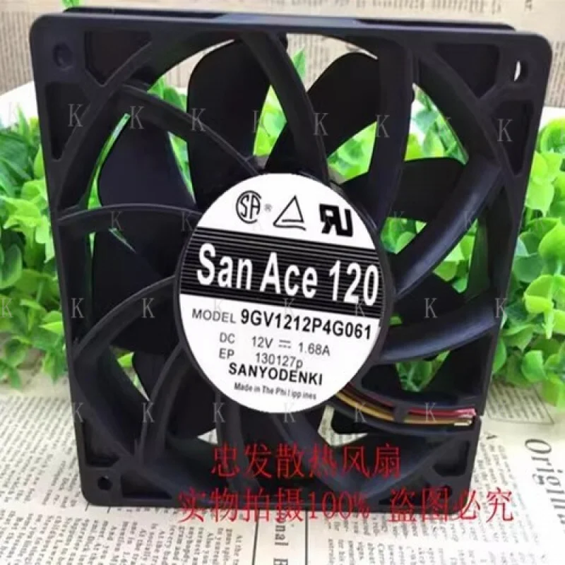 

C FOR Sanyo 9GV1212P4G061 12025 DC12V 1.68A 12CM 4-Wire Silent Cooling Fan