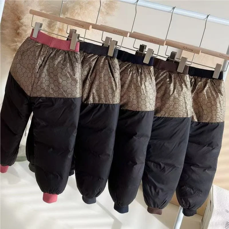 2026 Autumn Winter New Big Kids Down Cotton Pants, Boys Girls Graphene Cold Proof Casual Pants, Baby Thickened Trousers