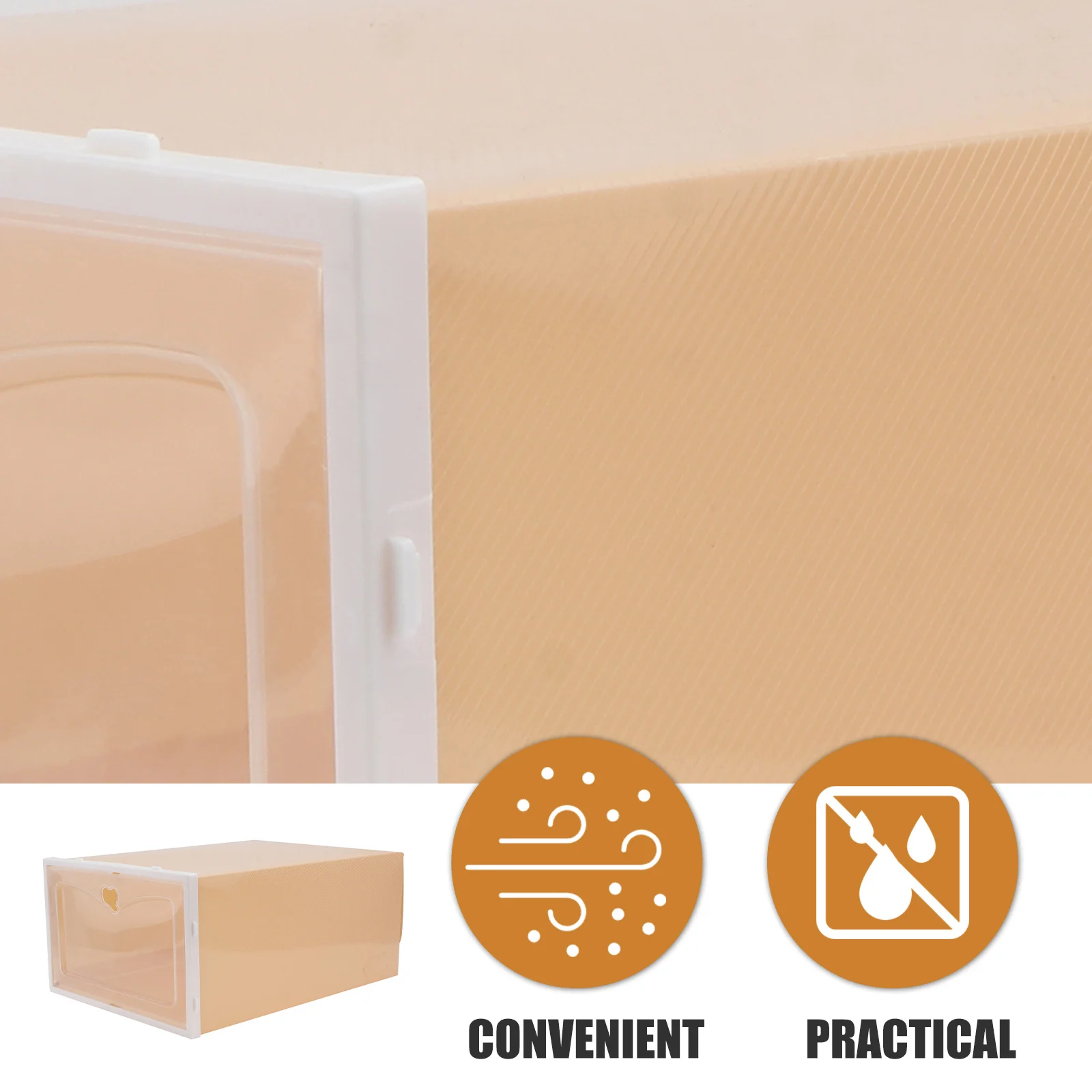 

2pcs Transparent Shoe Box Storage Plastic Footwear Container Large Capacity Dust-Proof Moisture-Proof Stackable Drawer Type