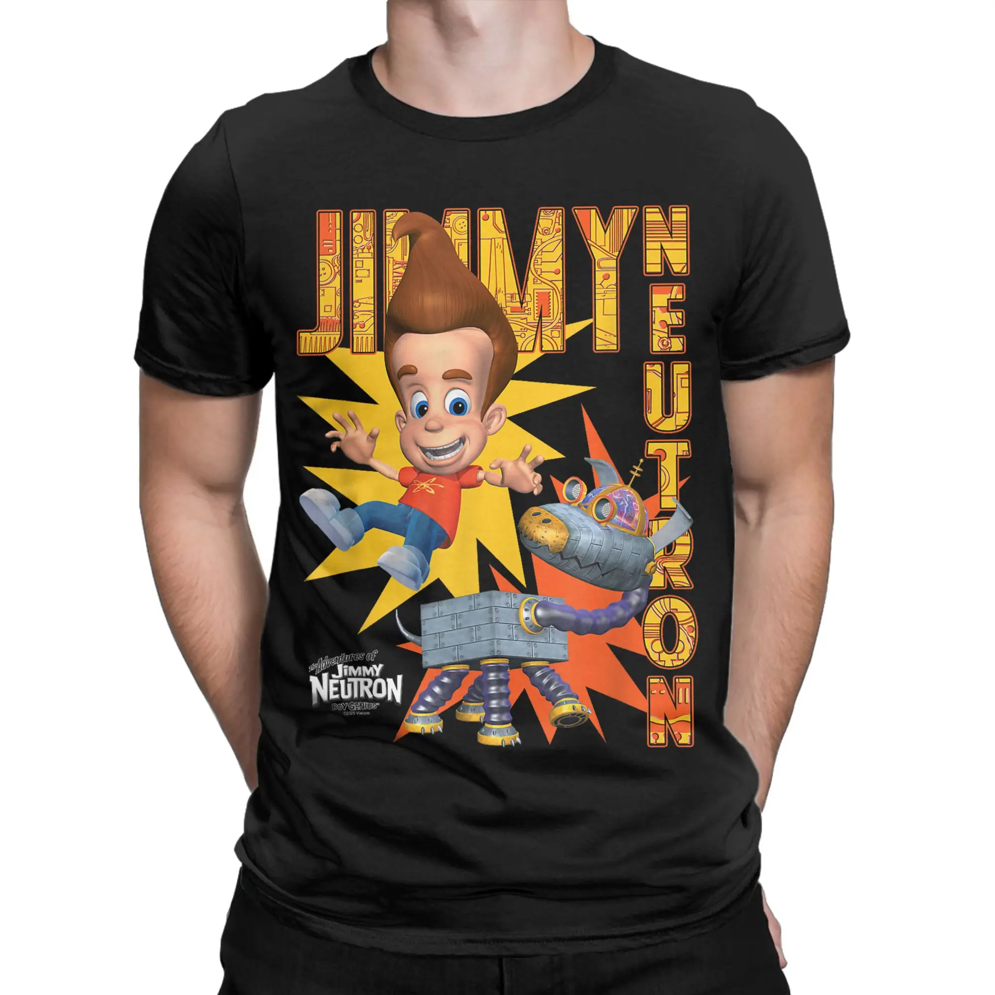 Robot Pet Companion Classic Jimmy Neutron Novelty 100% Cotton T-Shirt Tees Tops For Men