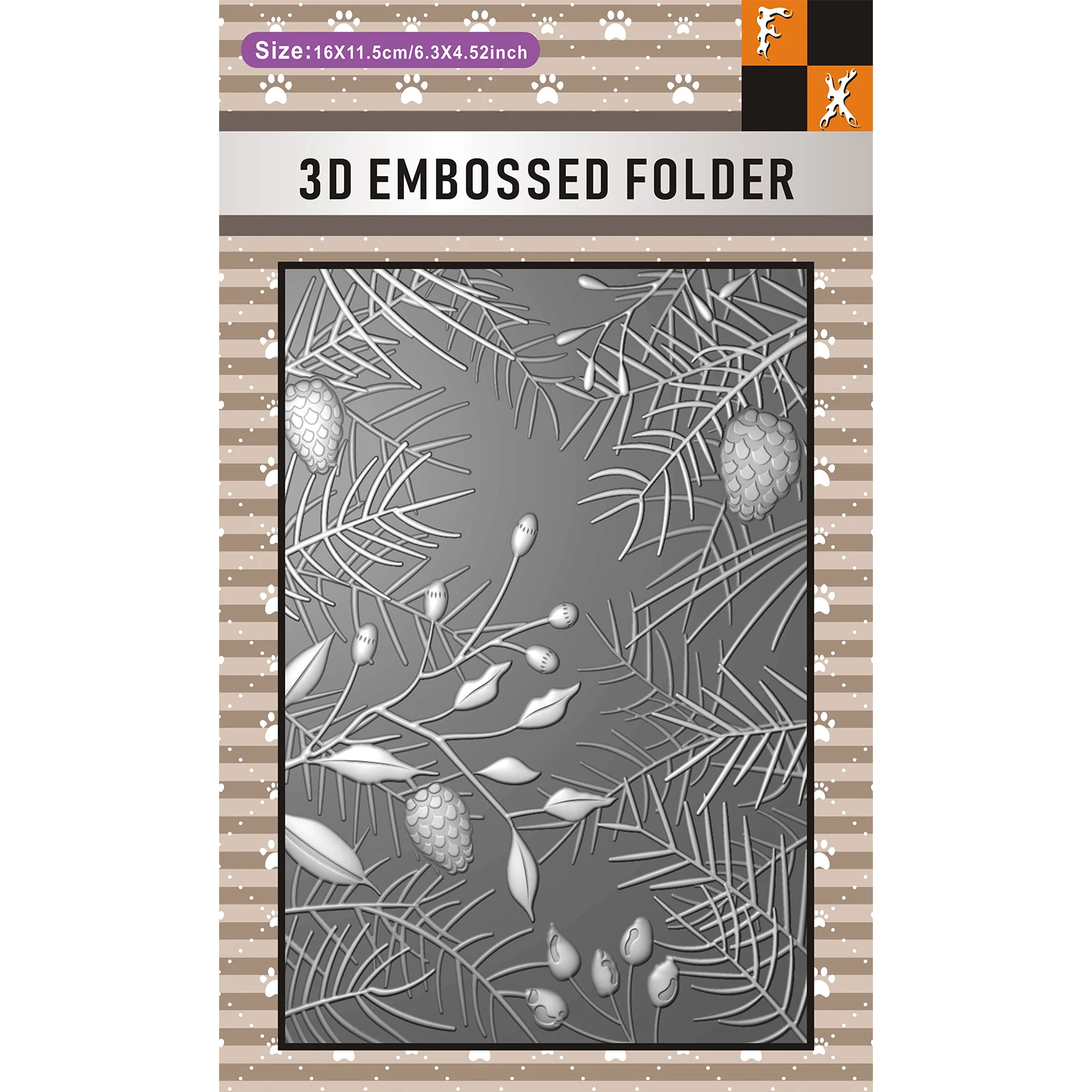 A set of pine cone and berry 3D embossed folder, plastic texture folder mold, suitable for scrapbook, card making, and paper art