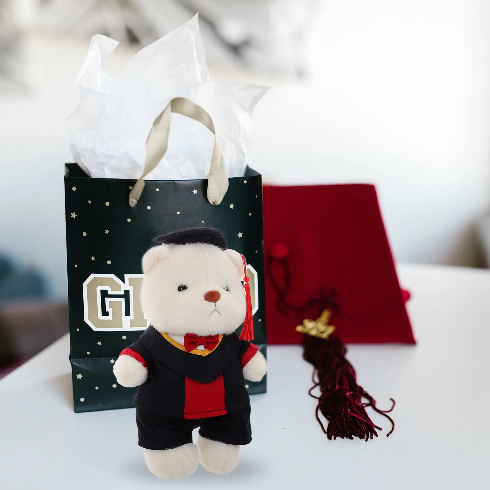 

Stuffed Graduation Bear: Soft Comforting Material Ideal for Graduates Keepsake Gift for Bachelor College Grad Celebration Decor
