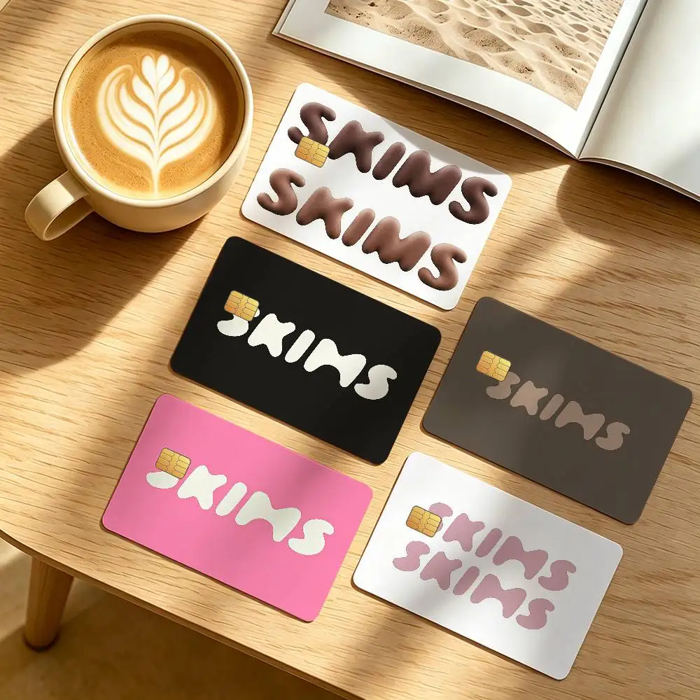 S-Skims-ES K-Kim K-Kardashia Fashion Credit Card Public Transportation Protective Sticker Waterproof Card Face Decoration 4PCS