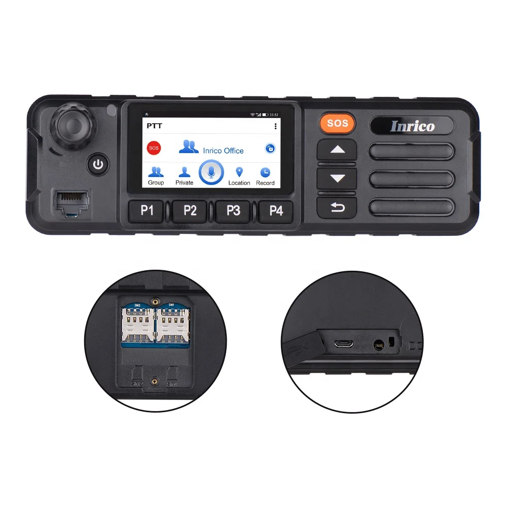 Inrico car radio android intercom walkie talkie with sim card mobile radio TM-7