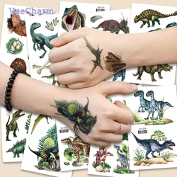 VeeCharm - Realistic 3D Dinosaur Temporary Tattoos,Tyrannosaurus/Triceratops Stickers for Kids,T-rex Decorations,1/12/24 Sheets