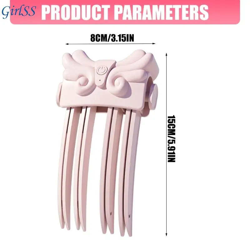 Wireless Heated Hair Volumizing Comb with Curved Multi-Tooth Structure for Root Lift, Raised Top-Hair Front Hair and T4MB