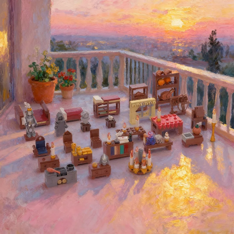 445 pièces MOC château de base meubles modèle blocs de construction Architecture bricolage idée créative jouet éducation cadeaux de noël enfants brique