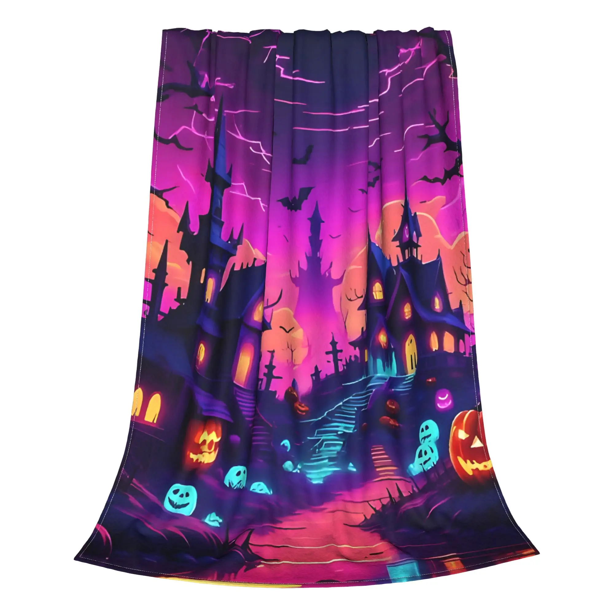 1PC HALLOWEEN SCENE GHOSTS  Winter Blankets for Adults Bedding Home Interior Sofa Knee