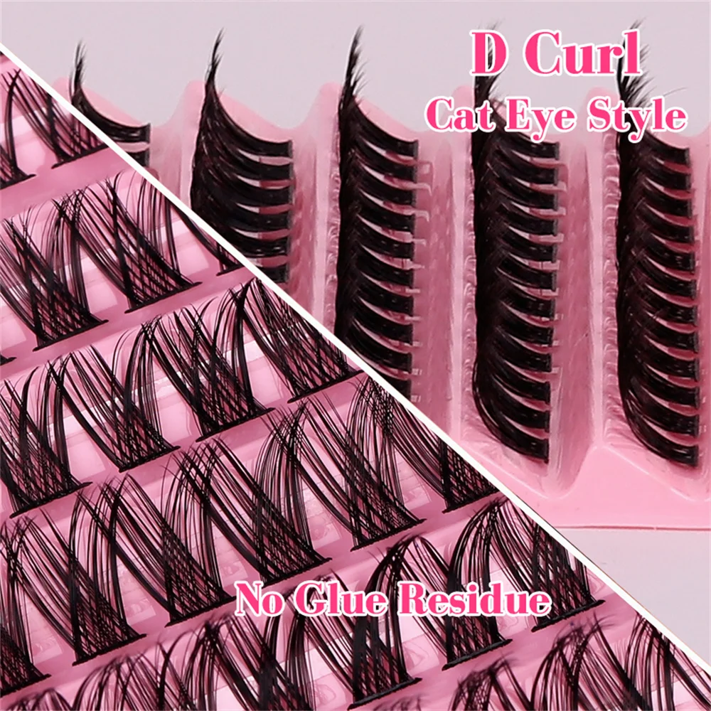 Lash Clusters 120pcs Cluster Lashes 8-16mm Wispy Individual Lashes Extensions Natural Look Lashes D Curl Fluffy Cluster Lashes D