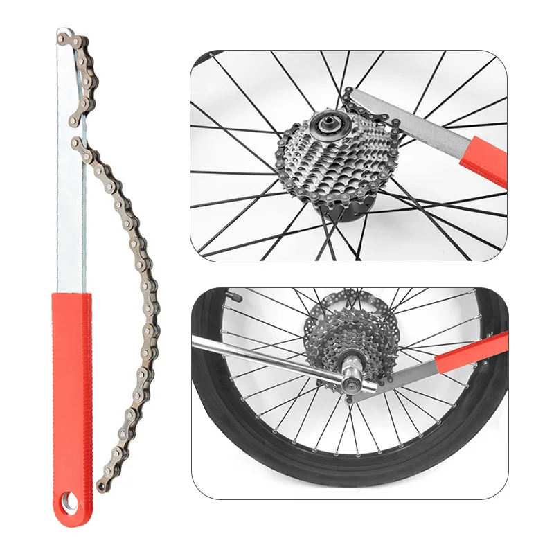 

Bike Non-slip Premium Cassette Removal Tool With Chain Whip Bicycle Sprocket Long Handle Removal Tool Sprocket Remover