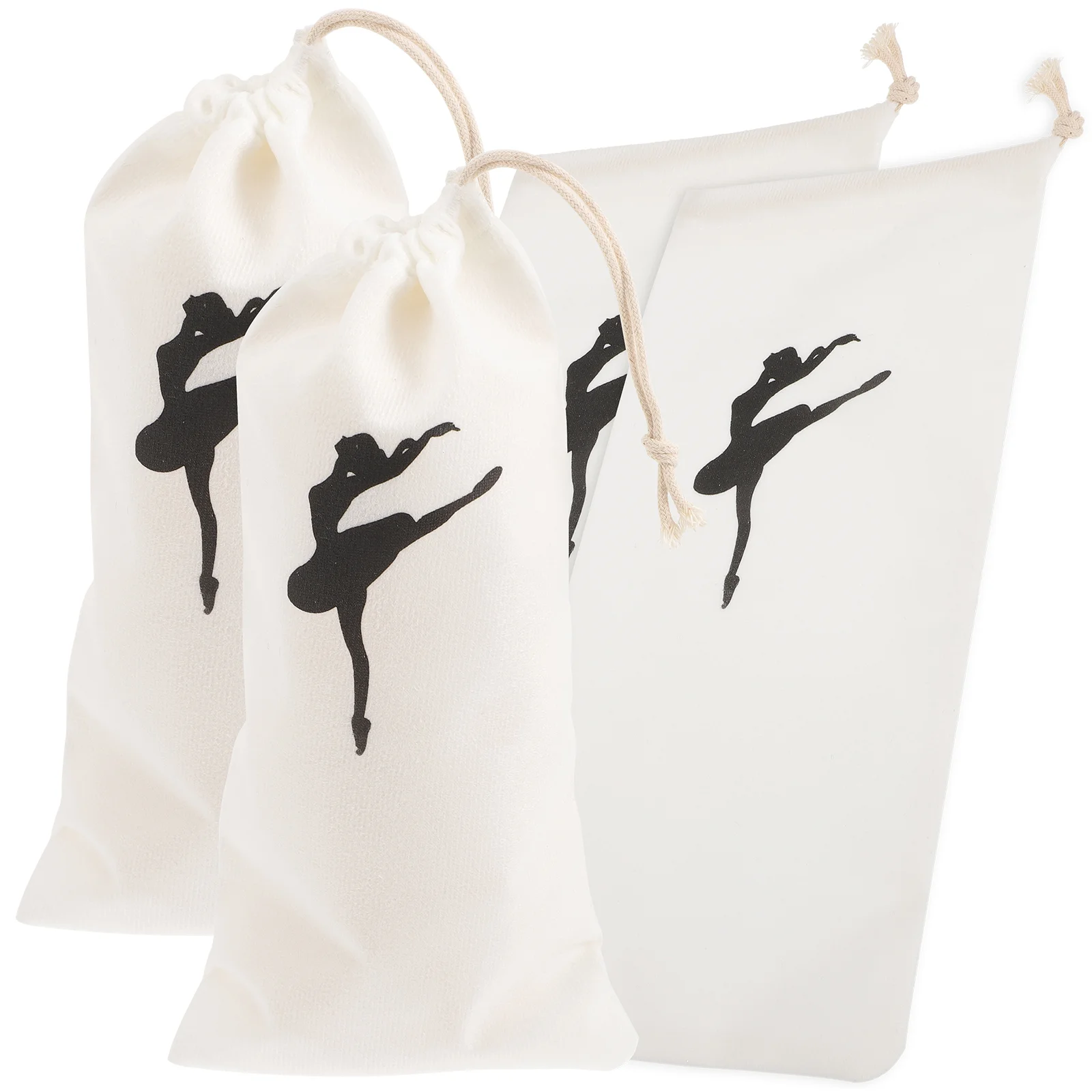 

4 Pcs Tote Bag Toddler Shoe Shelves Tap Dance Shoes for Girls Canvas Drawstring