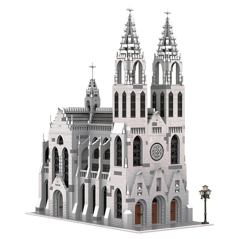 MOC-148170 Modular Gothic Cathedral Building Blocks Set Medieval Cathedral Model with Typical Details 4165 Pcs for Collection