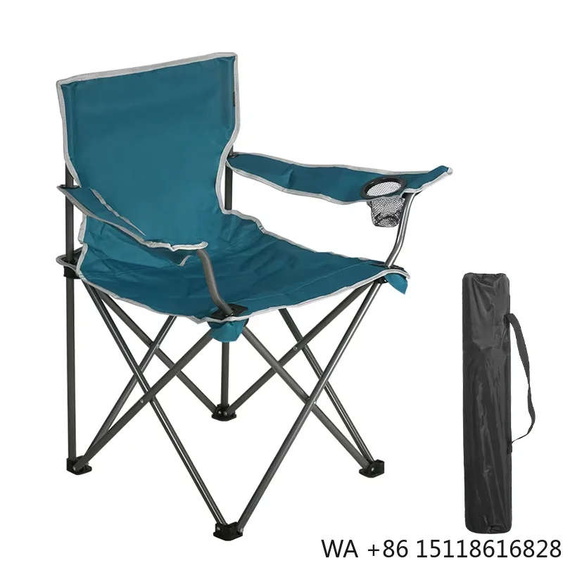 Outdoor Folding Chair Portable Picnic BBQ Chair Folding Outdoor Metal Camping Chair with Cup Holder