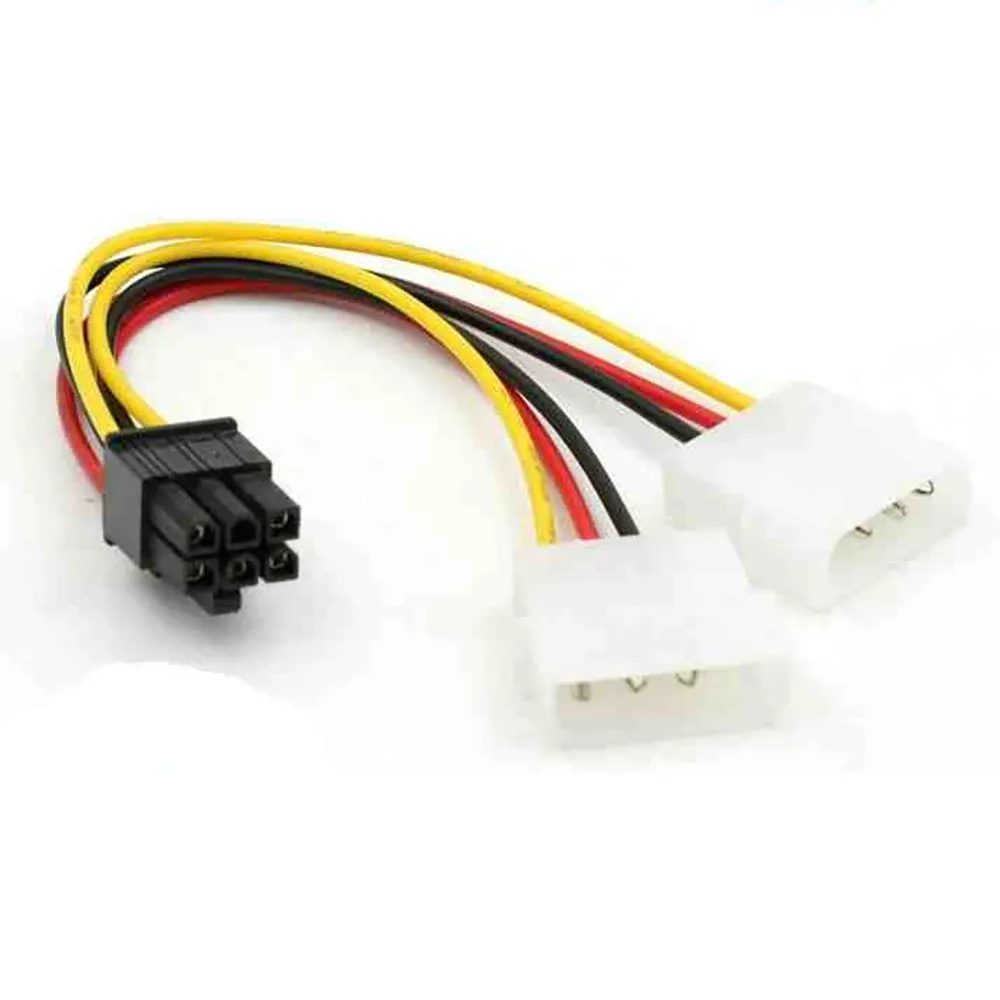 

Адаптер для видеокарты ATX IDE Molex Power Dual 4-6-Pin PCI Express PCIe, 18 см