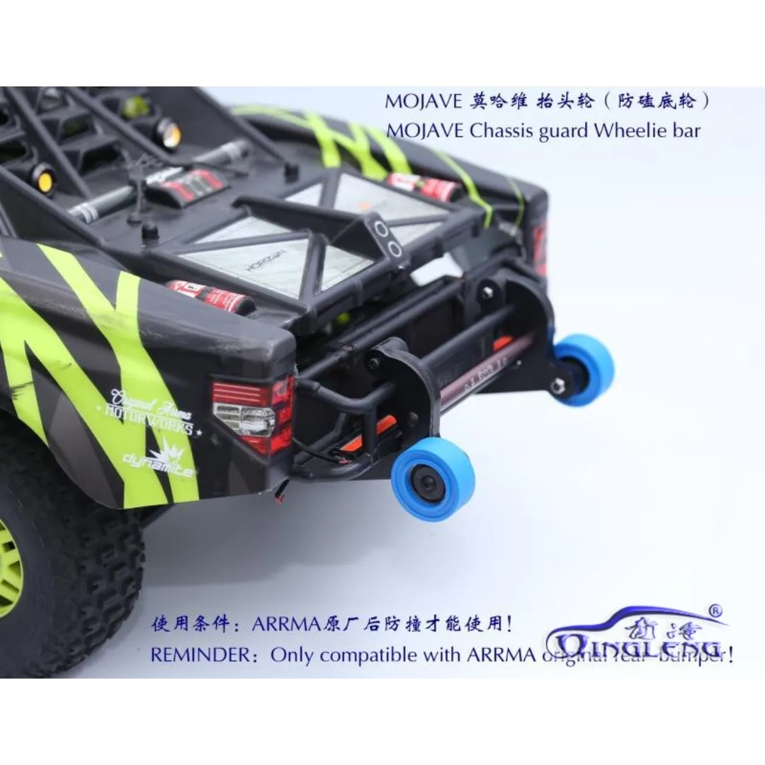 Custom Anti-Wheelie Wheel & Bottom Protector Kit For ARRMA MOJAVE 1/7 RC Off-Road Truck Anti-Scratch Appearance Mod Accessories
