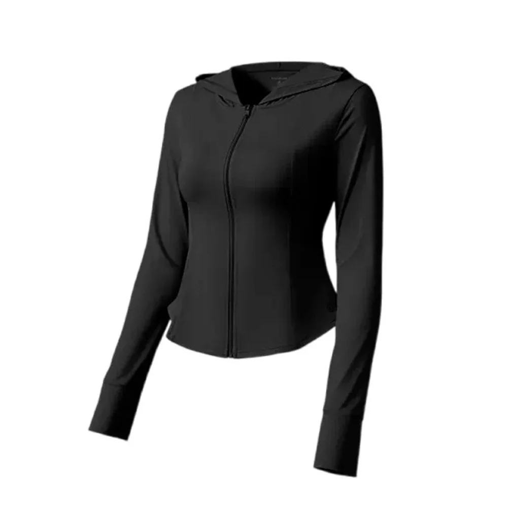 

Women\\'s Spring Summer Yoga Sun Protection Clothing Tight Fitting Breathable Long Sleeve Waist Tightening Ladies Jackets