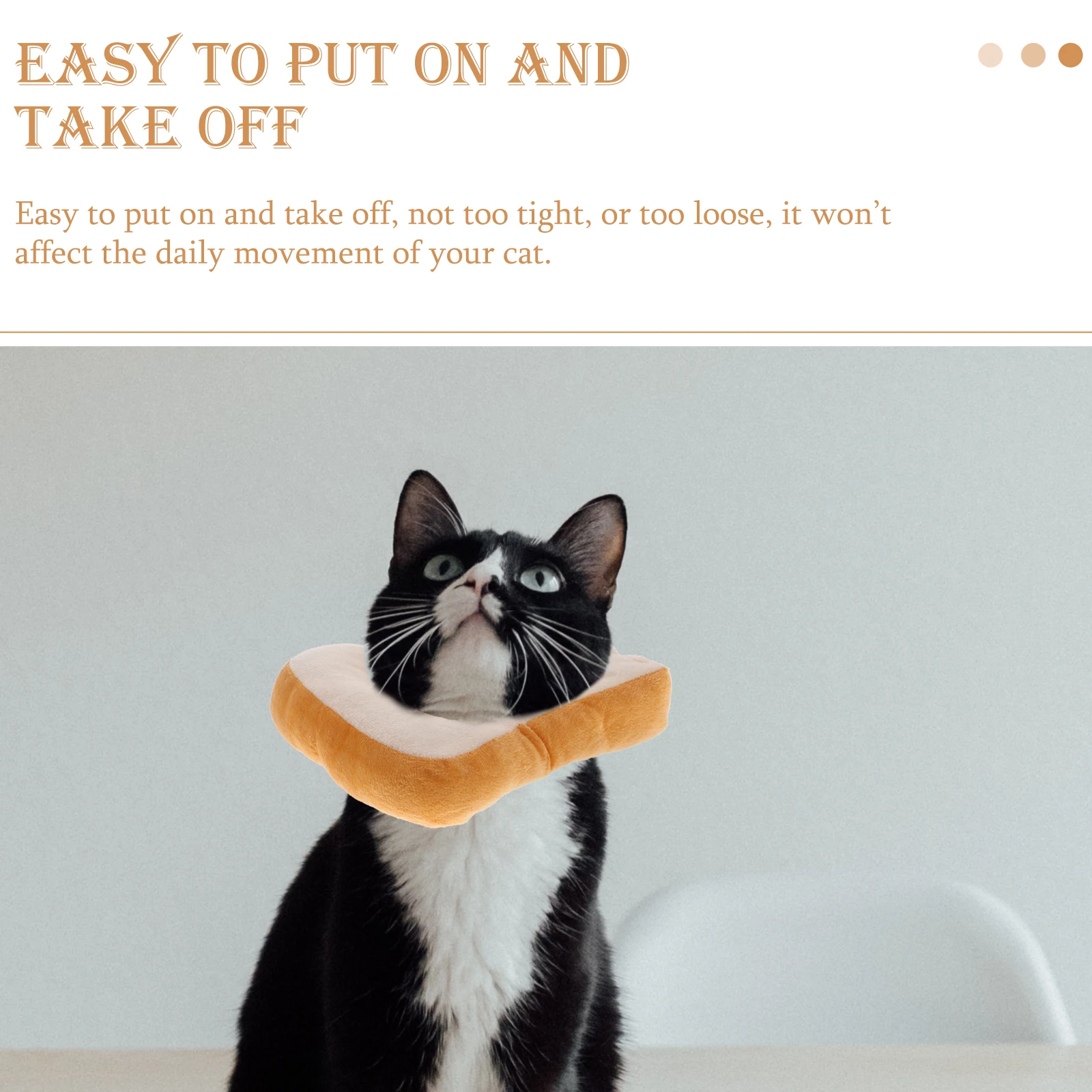 

1pc Cat Collar Bread Shape Pet Recovery Collar Anti Bite Chew Injury Soft Cotton Material Comfortable Easy On