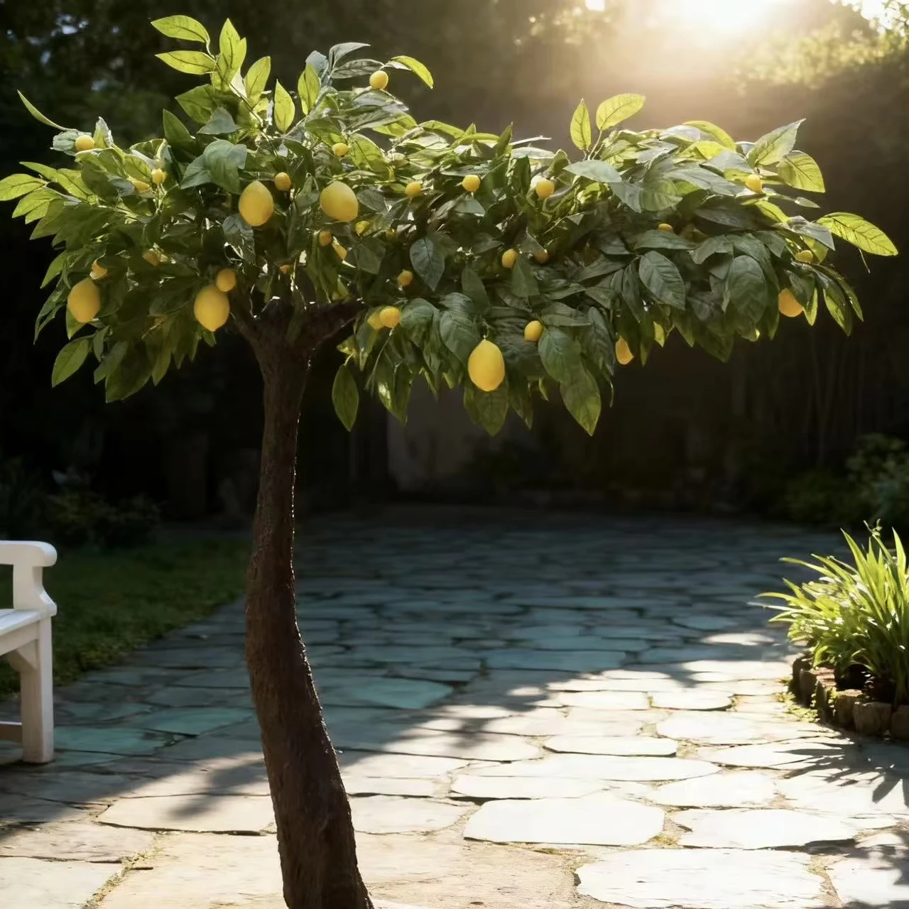 ap-Top-Rated Artificial Lemon Plant - Realistic Look, Perfect for Commercial & Event Decor