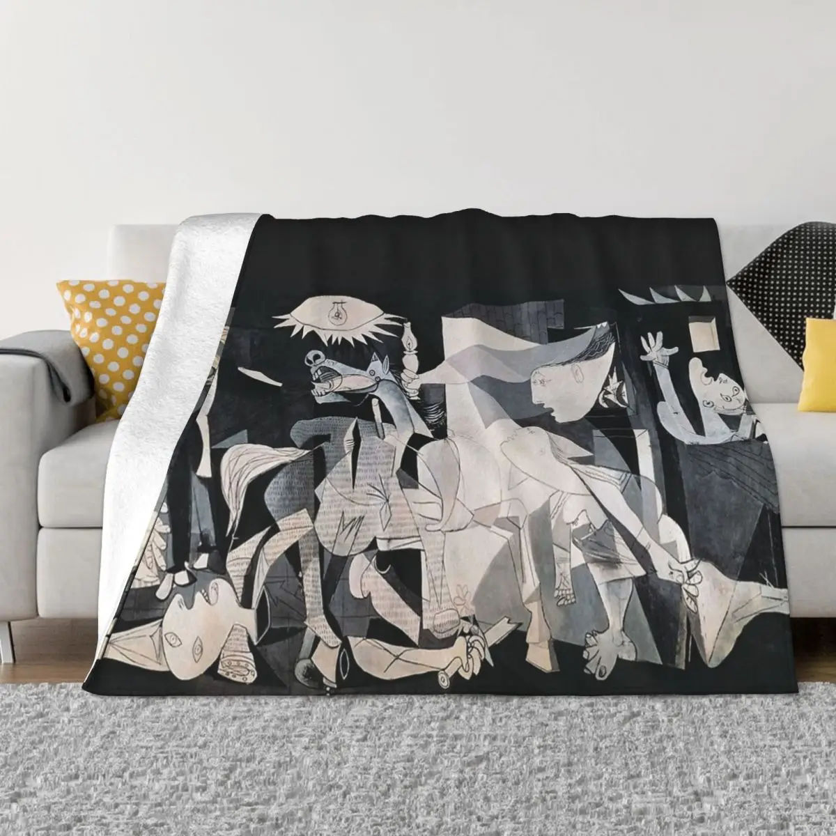 Pablo Picasso Guernica Flannel Blanket Surrealism Art Awesome Throw Blanket for Home 125*100cm Quilt