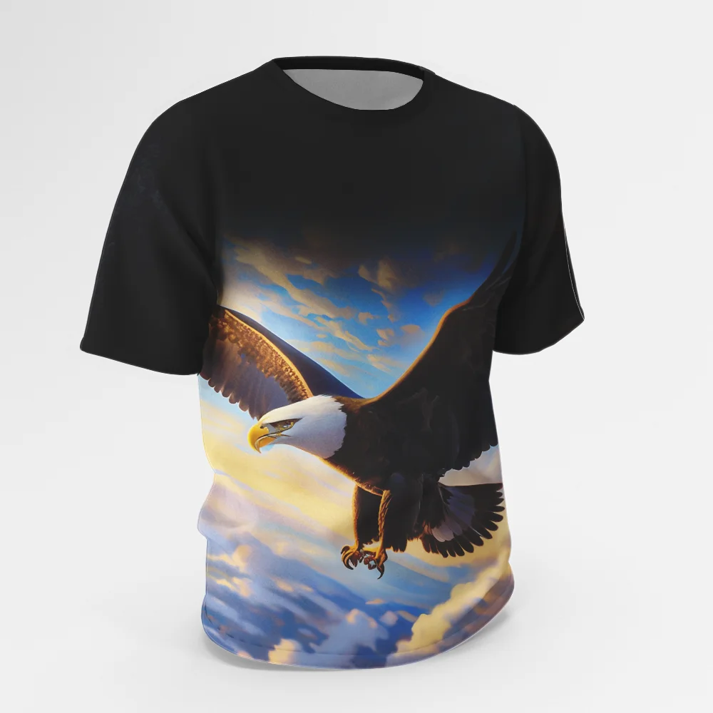 

Funny 3D Eagle Print T Shirt For Men Fashion Animal Graphic Tees Casual O-neck Breathable Short Sleeve Summer Street Loose Tops