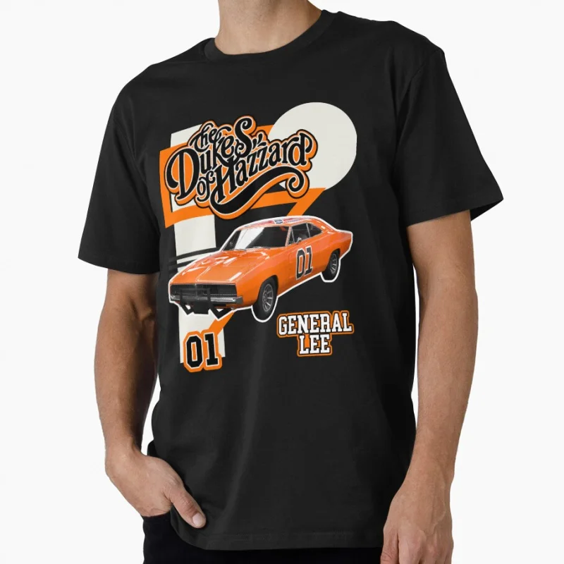 

Retro Style General Lee Hazzard Racing 80s vintage The Dukes of Hazzard gift T shirt Large size Tops 100% cotton printed Clothes