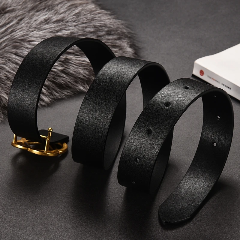 Genuine Leather Belt for Women Flower Shaped Buckle Decorative Belts for Dress Sweater Coat Suit Jeans