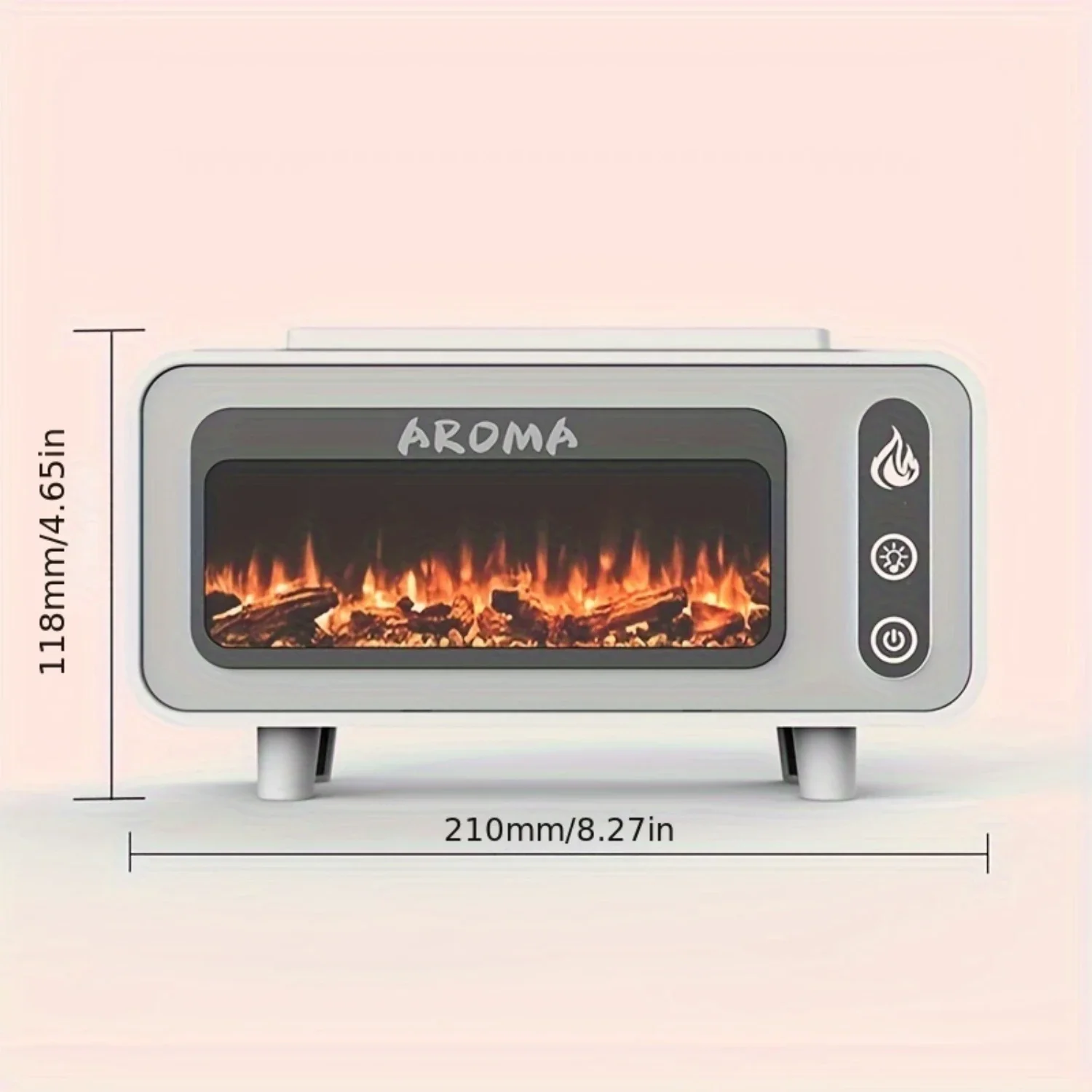 Flame Simulation Umidificador, USB Powered Aromaterapia Atomizador, 7 cores, 6,76 oz Capacidade do tanque de água