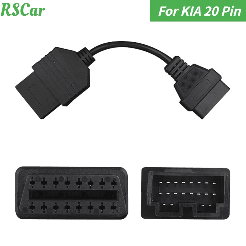 New for KIA 20 PIN To 16 PIN Adapter OBD2 Female Connector Cables Code Reader for KIA 20 Pin OBD Diagnostic Adapter Cable Tool