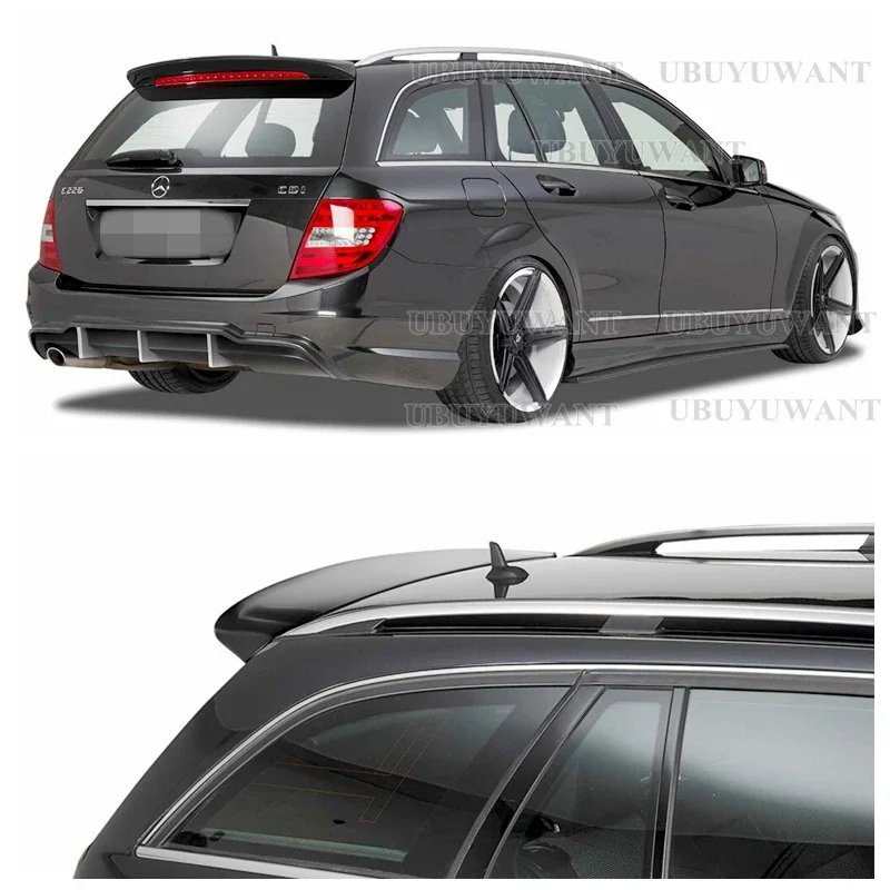 For Mercedes Benz W204 Wagon C200 C300 C63 Estate / Wagon High Quality Carbon Fiber Roof Spoiler Car Rear Wing Spoiler 2010-2014