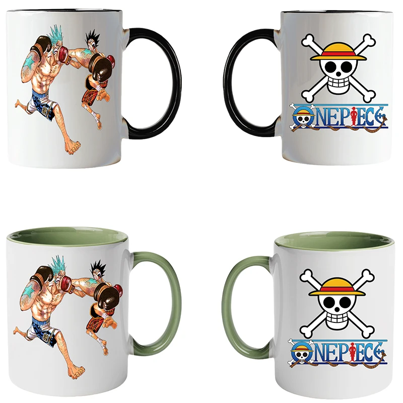 11oz anime uma peça dos desenhos animados luffy bonito kawaii caneca de cerâmica franky chocolate café leite bebida copo água presente moda criativa