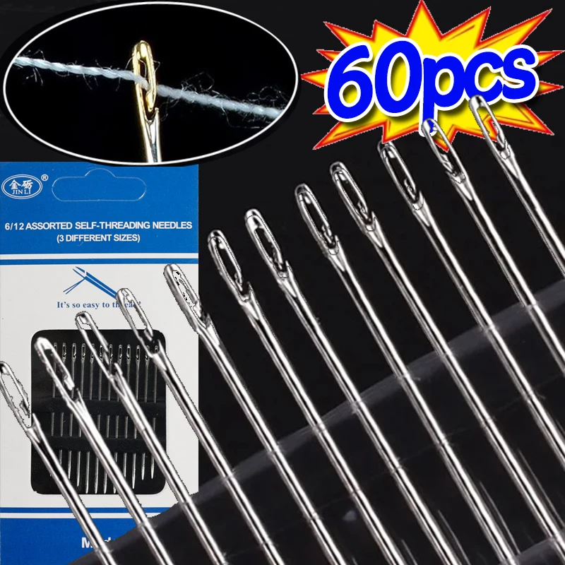 Side Hole Blind Sewing Needles Stainless Steel Elderly Needles Hand Sewing Stitching Pin DIY Home Self Apparel Threading Needle