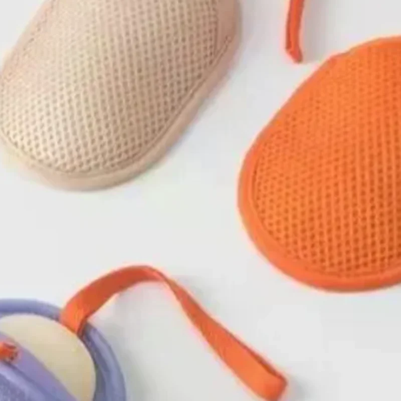 

Bath Cleansing Foaming Net With Lanyard Double-Sided Oval Soap Bag Body Exfoliating Scrubber Sponges Bathroom Mesh Soap Pocket