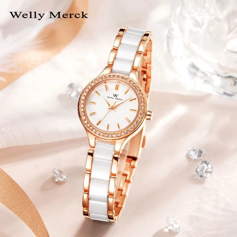 Orologio da donna ufficiale autentico Welly Merck, orologi al quarzo alla moda di fascia alta da donna