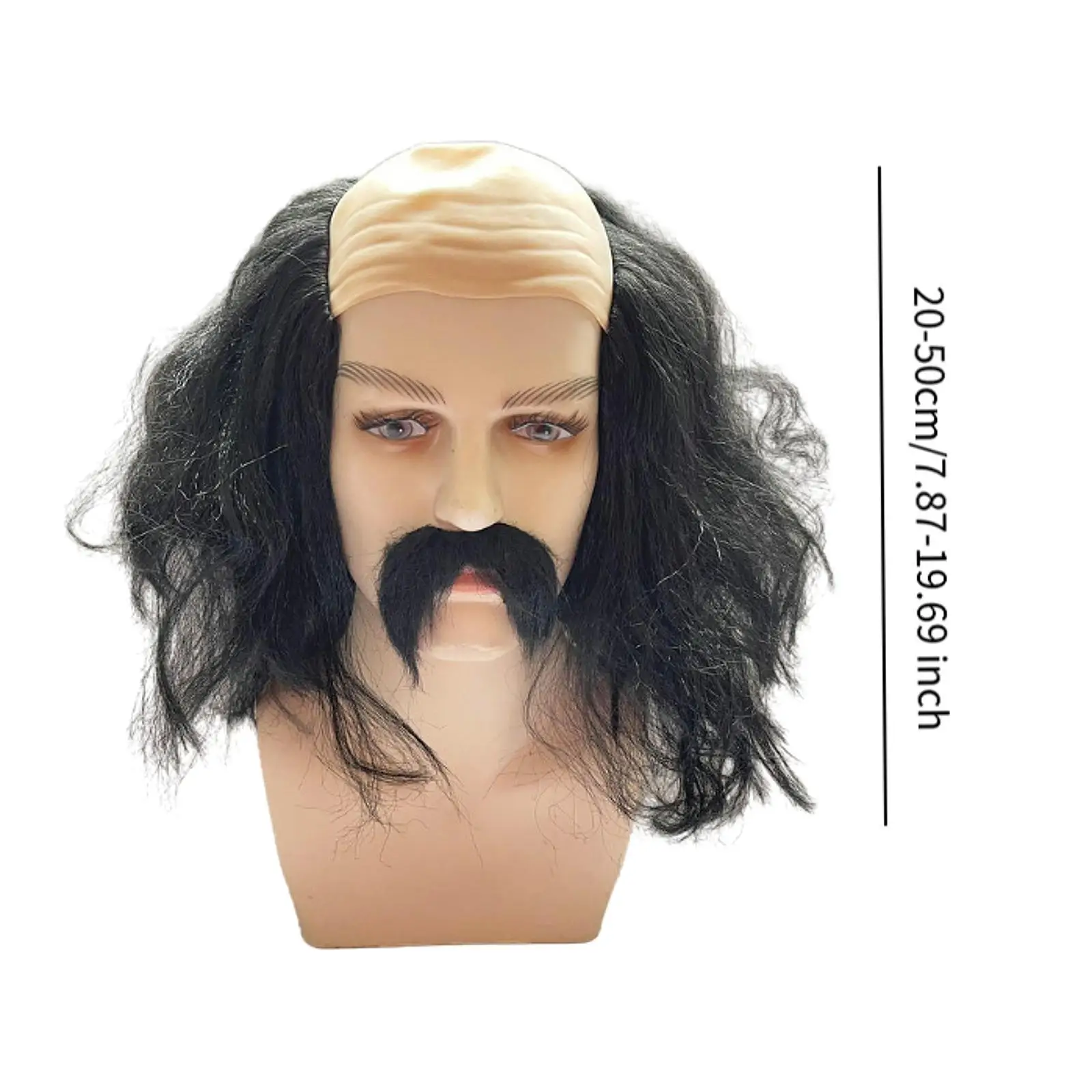 Bald Cap Wig and Beard Easy to Care for Theme Party Masquerade Comic Con Cosplay