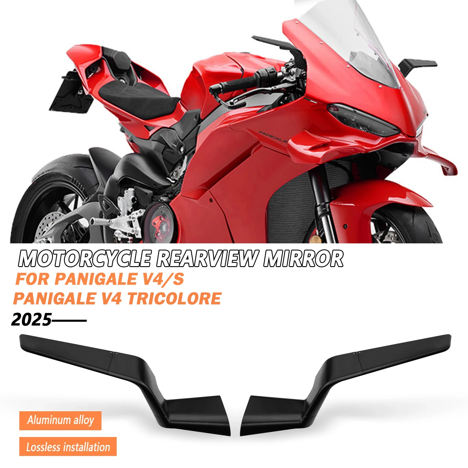 

For Panigale V4 v4s 2025 PANIGALE V4 Tricolore 2026 Motorcycle Rearview Mirror Invisible Rear Mirror Sports Winglet Wind Wing